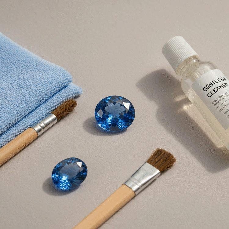 how to clean and care for blue sapphire gemstones at home