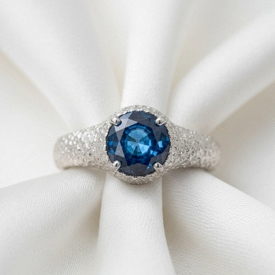 Elegant sapphire ring stored safely in a velvet-lined jewelry box
