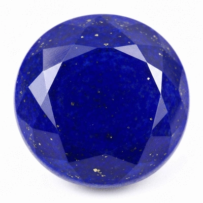 Close-up of a deep blue Lapis Lazuli gemstone with golden pyrite flecks
