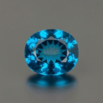 Assortment of blue gemstones on a white background